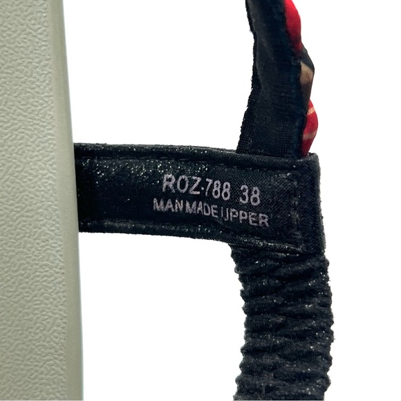 Alegria Roz Sandals Women’s Sz 8 Black Multi Color Vegan Comfort Platform Wedge - Picture 10 of 10